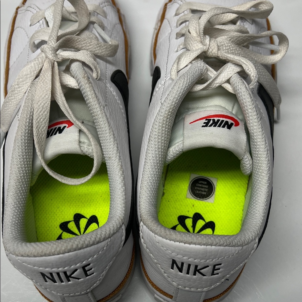 Nike Women’s White and Black Sneakers with Neon Accents